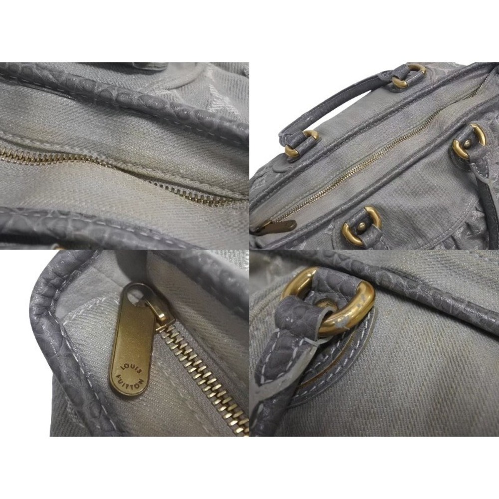 Louis Vuitton Logo Cabby Monogram Gray Denim Handbag Neo - Picture 7 of 8